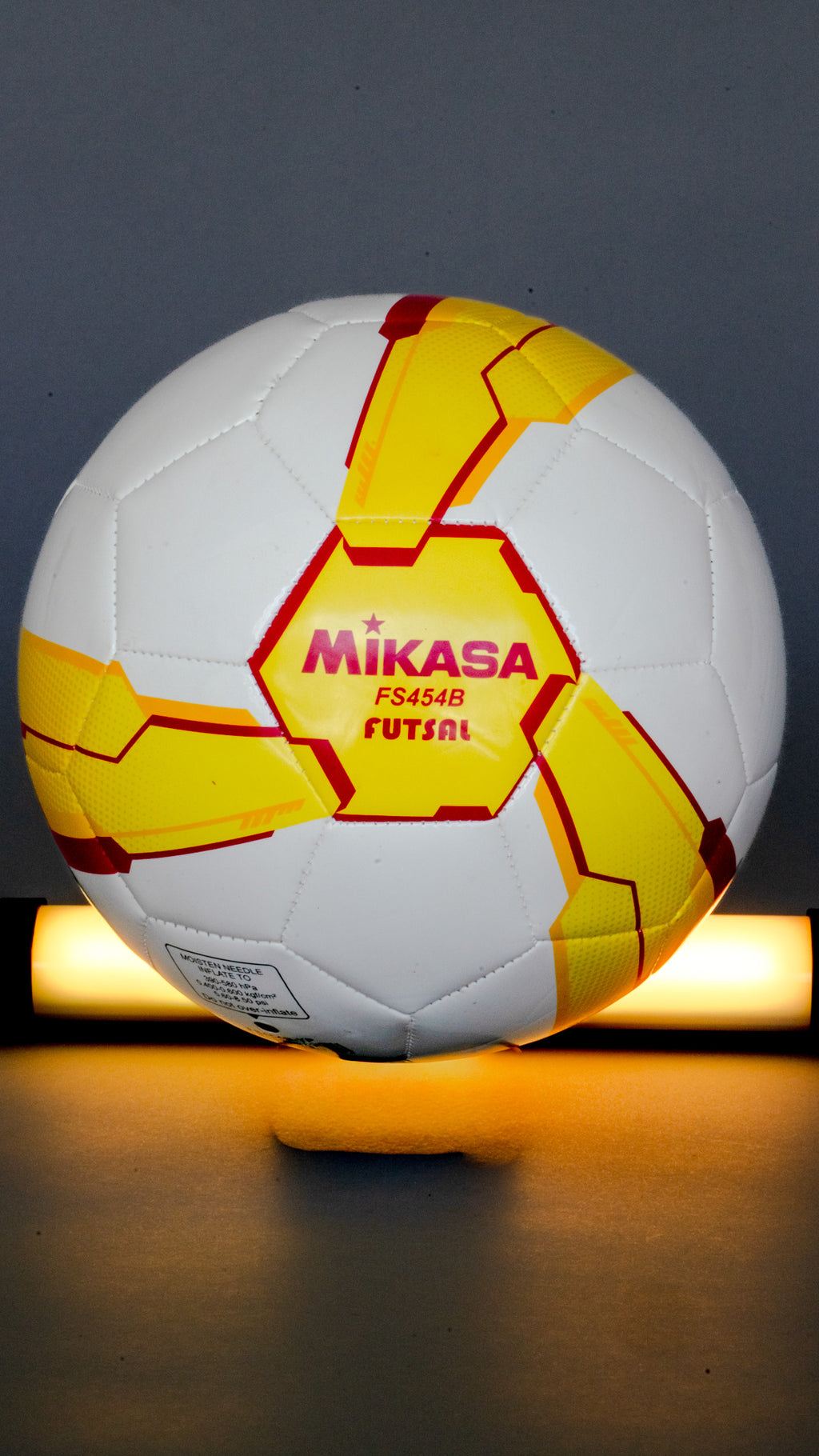 White Mikasa Futsal Ball FS454B-YP White/Orange/Pink/Yellow