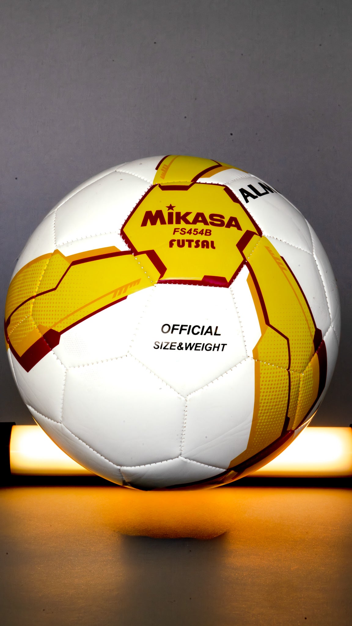 White Mikasa Futsal Ball FS454B-YP White/Orange/Pink/Yellow