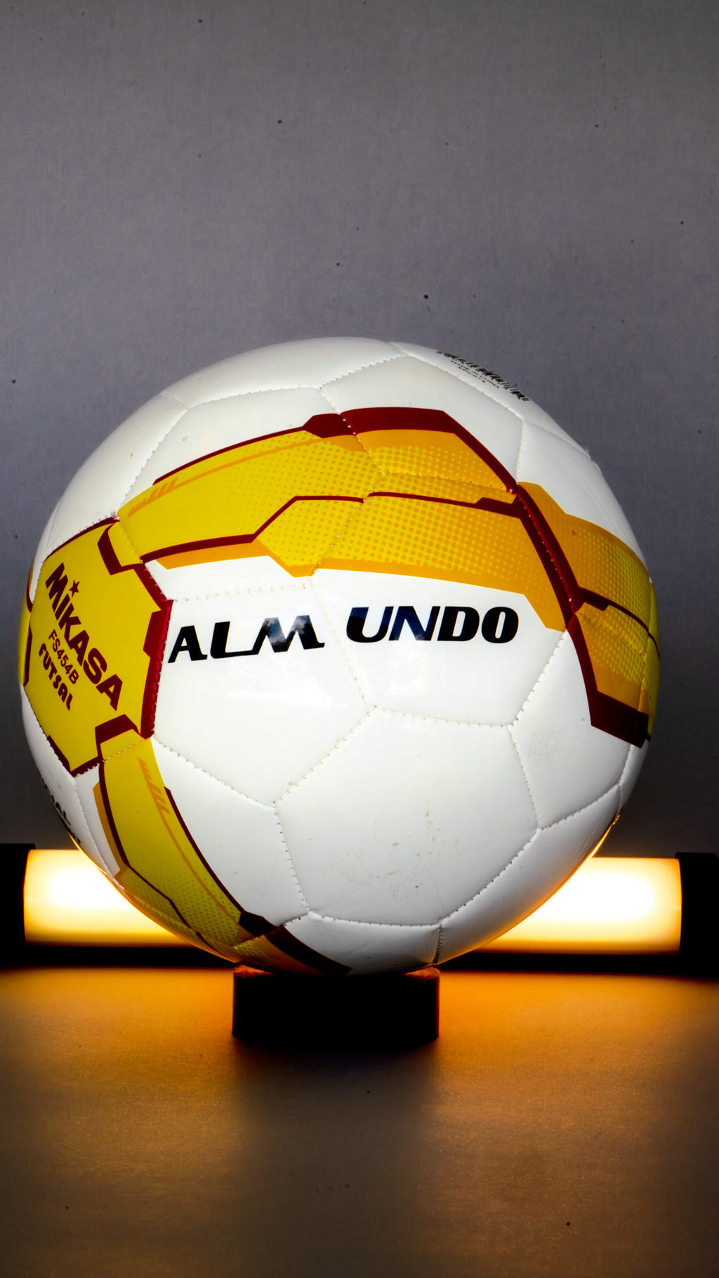White Mikasa Futsal Ball FS454B-YP White/Orange/Pink/Yellow