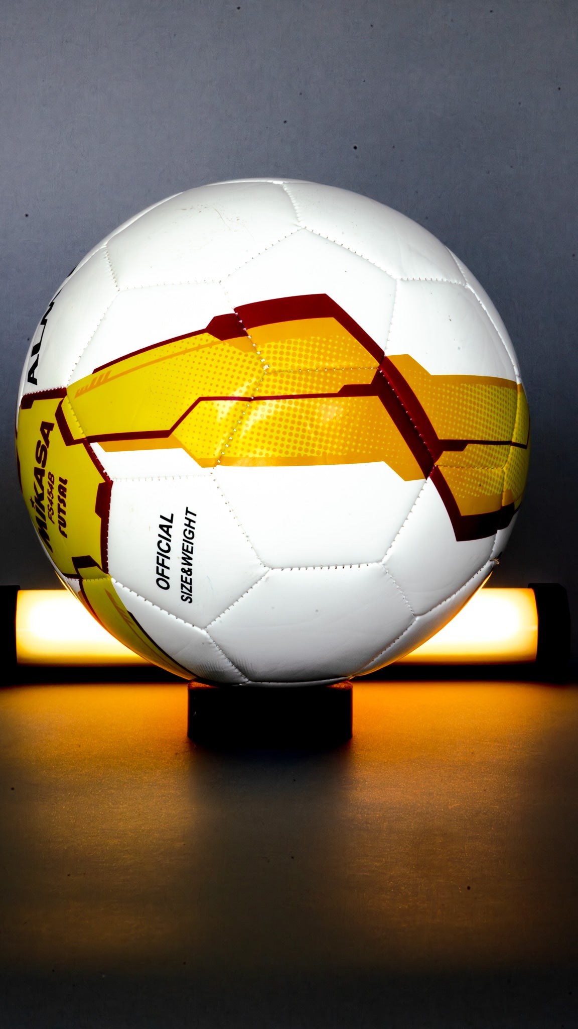 White Mikasa Futsal Ball FS454B-YP White/Orange/Pink/Yellow