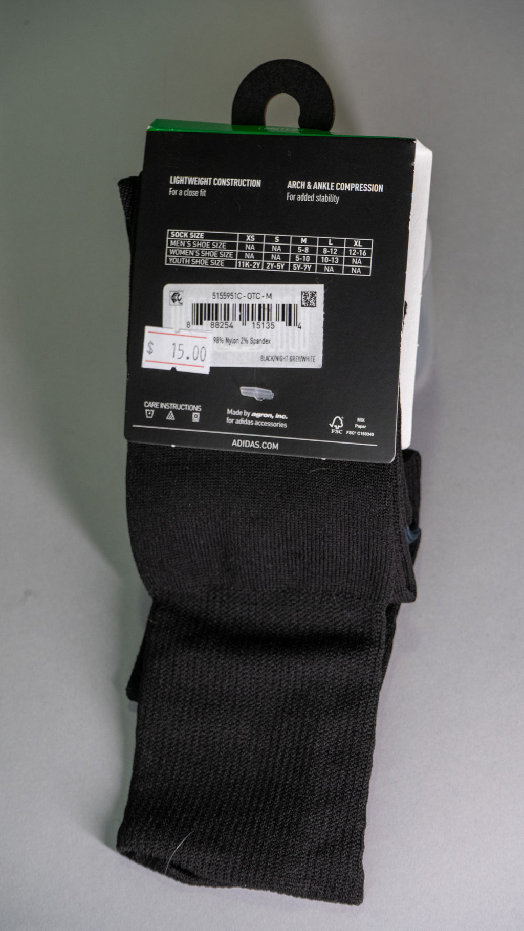 Adidas Adult Black Metro Unisex Sooccer Socks