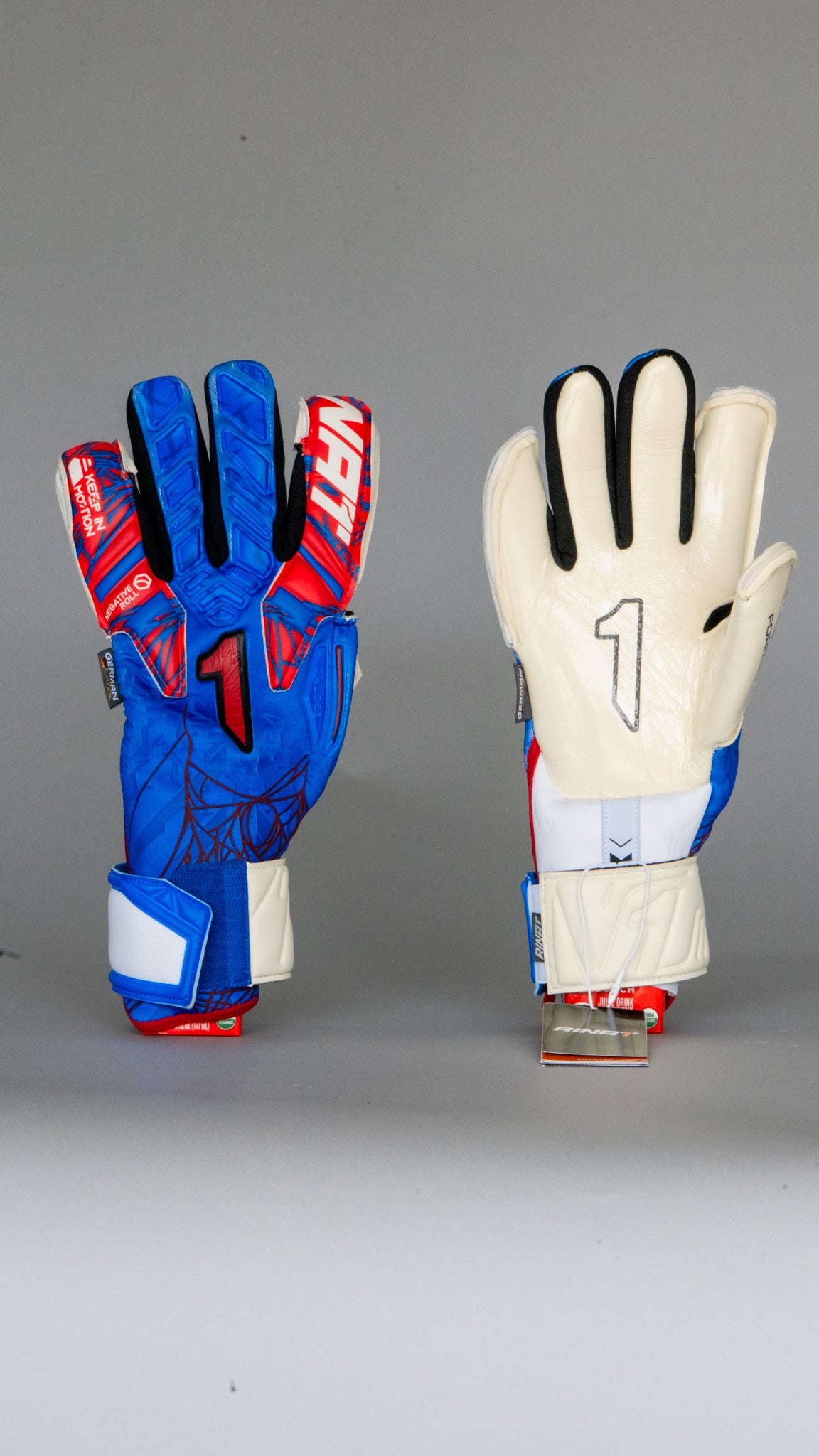 Guantes de Portero Rinat Egotiko Vengador Pro Azul y Rojo