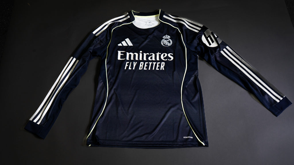adidas Real Madrid 25/26 Long Sleeve Away Jersey Navy